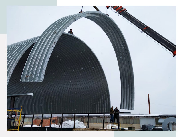 Полукруглые ангары в Оренбурге